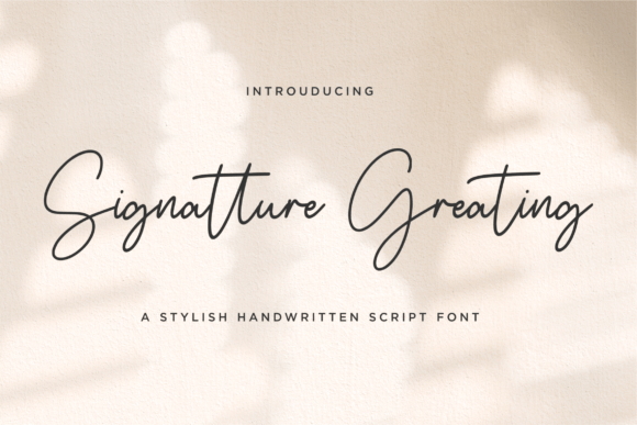 Signatture Greating: A Script Font for Editorial Design