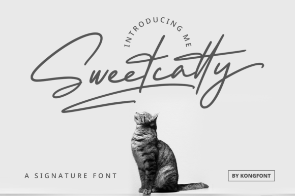 Sweetcatty: A Modern Monoline Signature Font for Digital Branding
